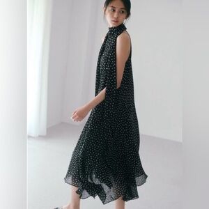 ZARA ZW COLLECTION HALTER POLKA DOT DRESS